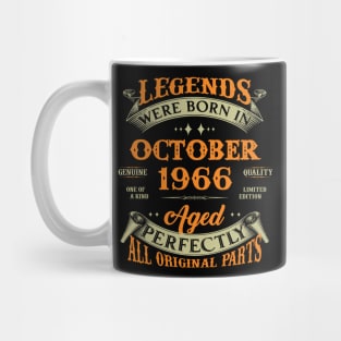 57th Birthday Gift Legends Born In October 1966 57 Years Old Mug